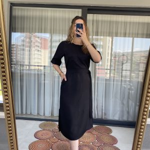 Keten Elbise Siyah