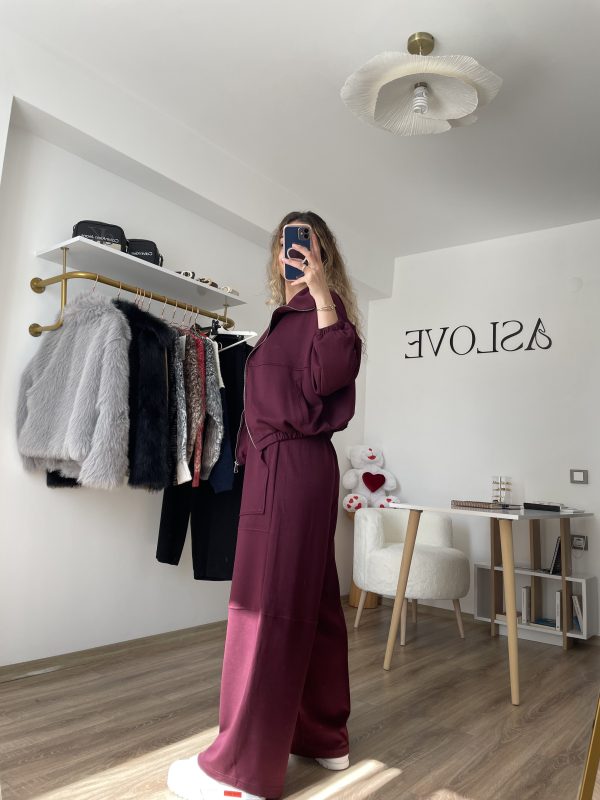 Soft Touch Modal Takım Bordo - Görsel 7
