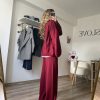Relax Polo Yaka Triko Takım Bordo - Görsel 6