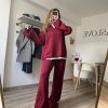 Relax Polo Yaka Triko Takım Bordo - Görsel 5