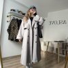 Premium Oversize Trençkot Gri