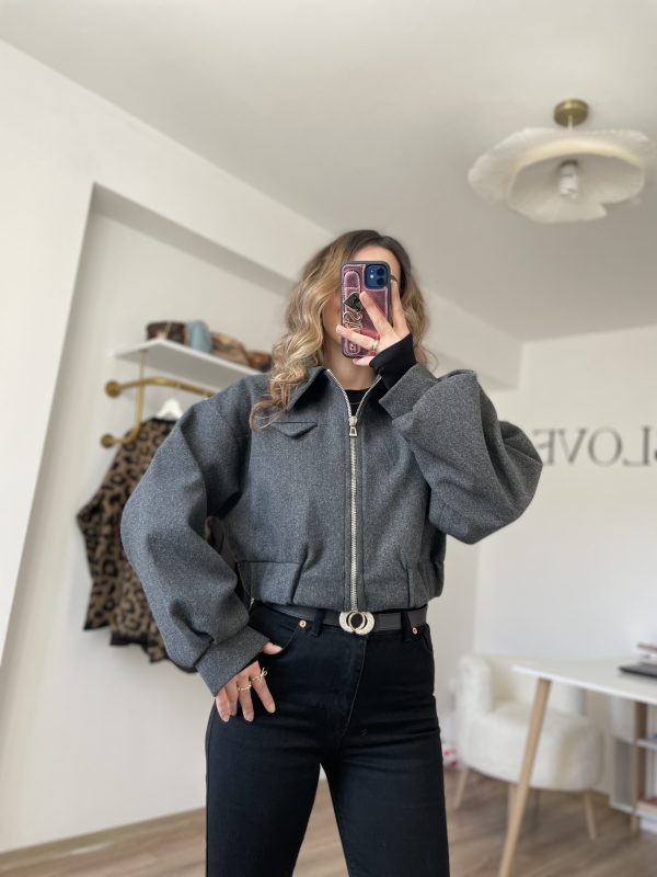 Marka Model Kaşe Bomber Ceket Antrasit