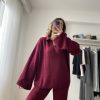 Relax Polo Yaka Triko Takım Bordo - Görsel 8