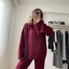 Relax Polo Yaka Triko Takım Bordo - Görsel 7