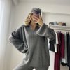 Relax Polo Yaka Triko Takım Koyu Gri - Görsel 2
